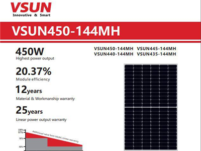 Tấm pin năng lượng mặt trời công suất cao Mono Half Cell VSUN 445W
